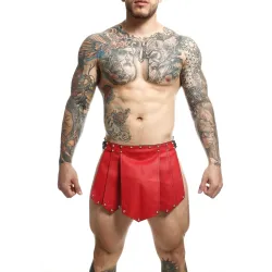 MOB Eroticwear Jupe homme Sm Roman Skirt Rouge-Noire
